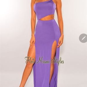 Brandnew sexy cutout purple maxi